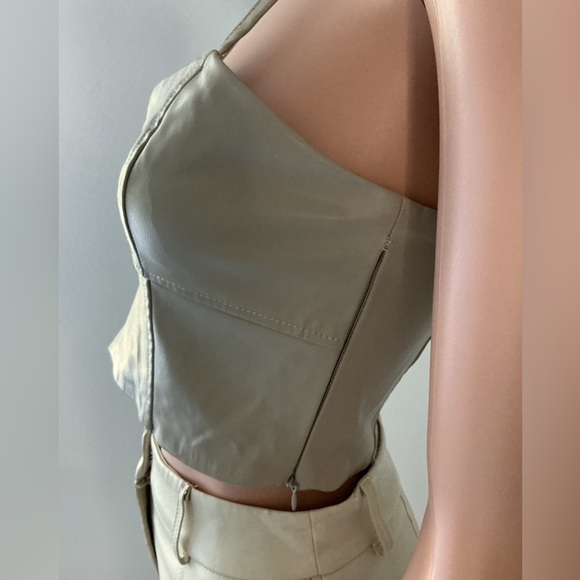 Zara Beige Crop Top Sz S - Picture 6 of 10